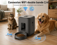 Distributeur de Nourriture Connecté pour Chien et Chat – Wi-Fi & Caméra, 2L