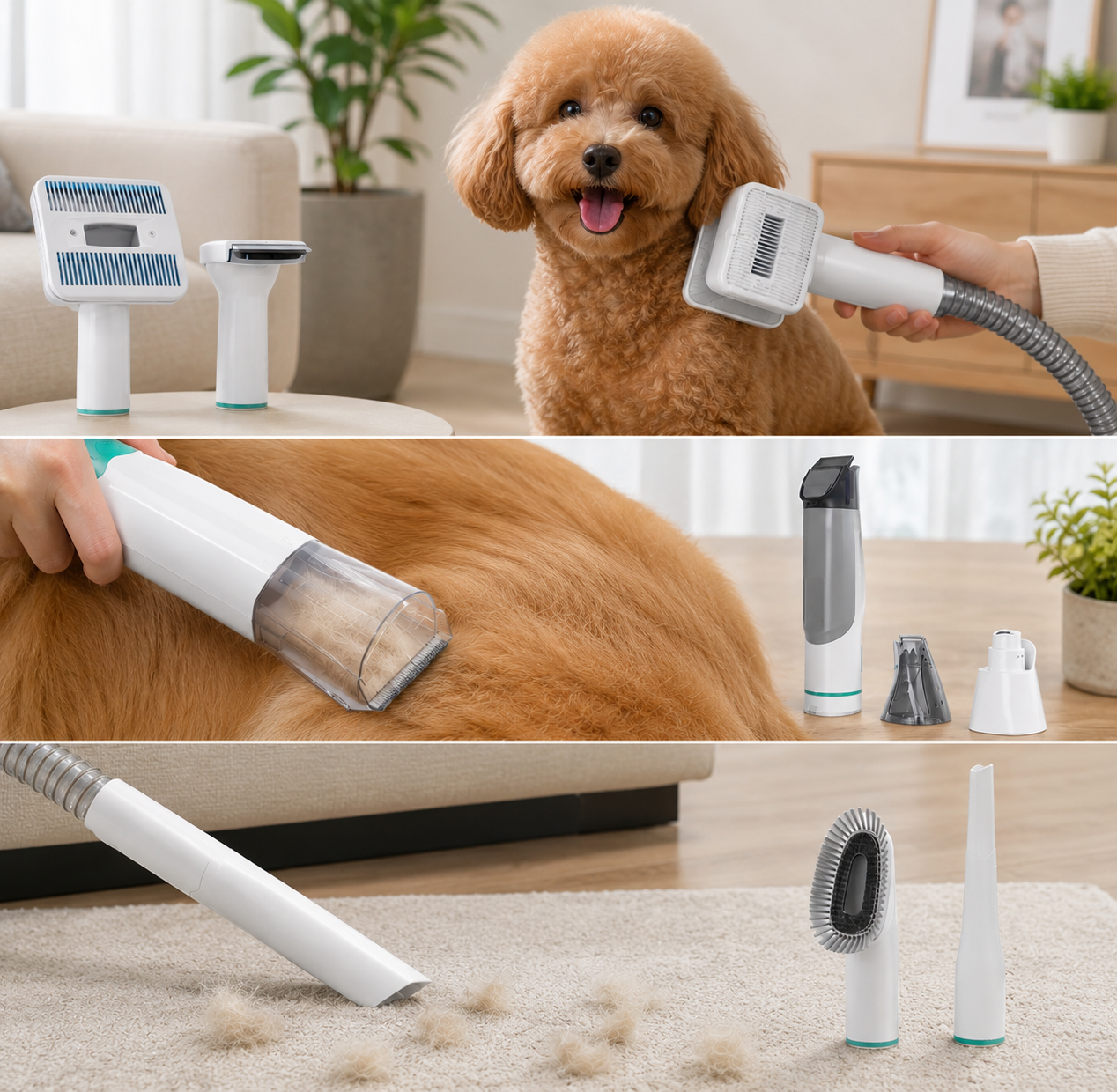 Sèche-Poils & Aspirateur Toilettage 7-en-1 pour Chien et Chat – 13000Pa