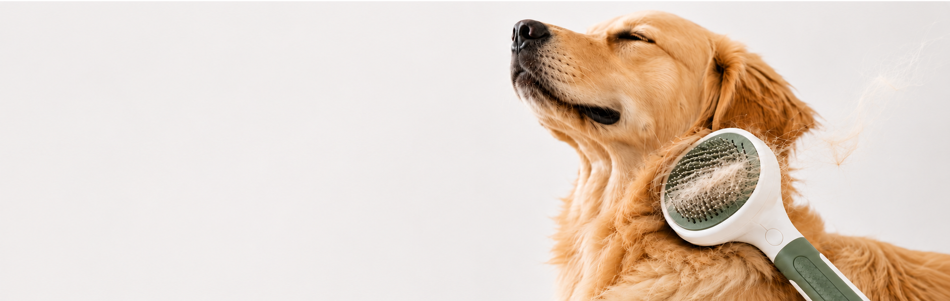 Chien brossé avec la brosse RuffZen